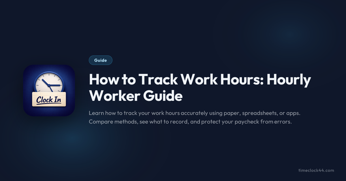 Hour Check How to Track Work Hours: Hourly Worker Guide — Timeclock44