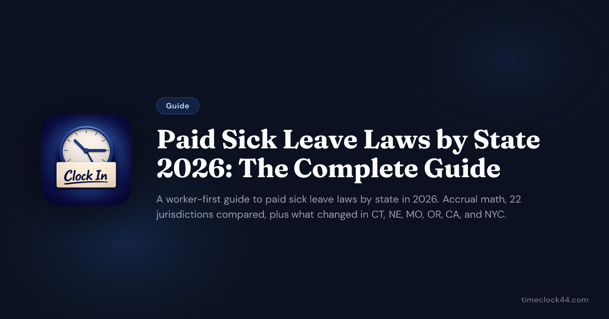 Paid Sick Leave Laws by State 2026: The Complete Guide — Timeclock44