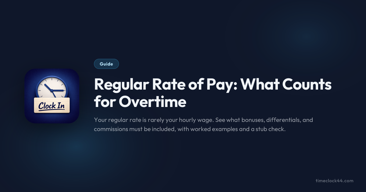 Regular Pay Examples Regular Rate of Pay: What Counts for Overtime — Timeclock44